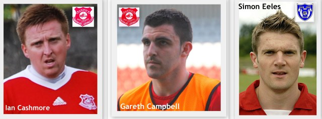 Goalscorers Ian Cashmore, Gareth Campbell & Simon Eeles