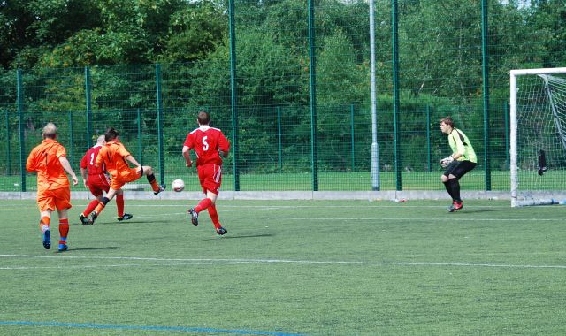 Dale 'Gunner' Moore fires homes the opener