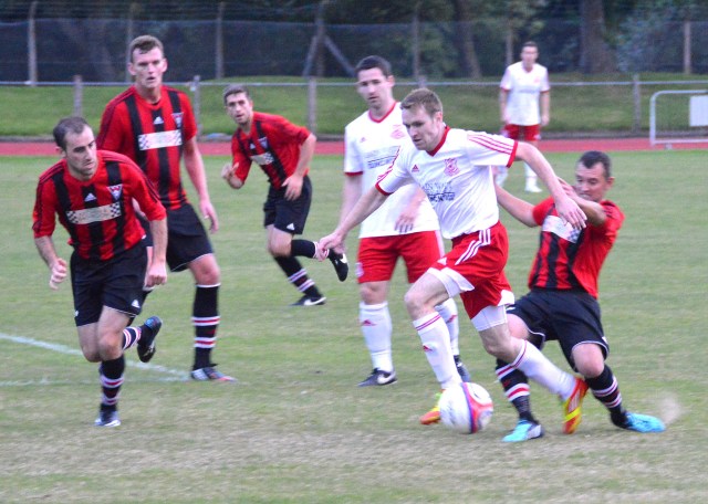 Adam Strachan gives Jim Wilson the slip