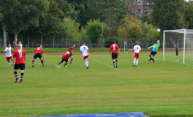 Cammy's (far left) shot skims the bar