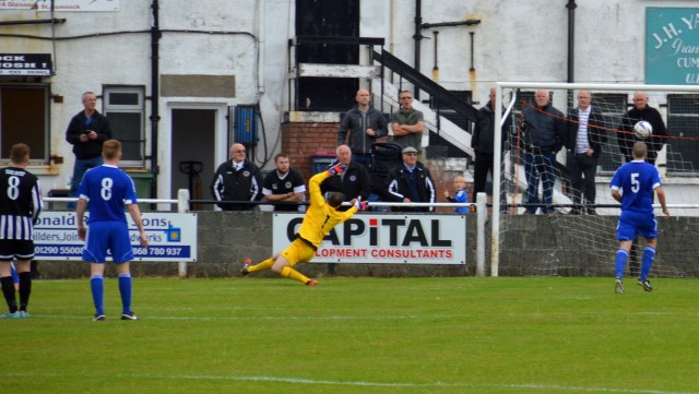 Ross McNeil's shot ends in the net