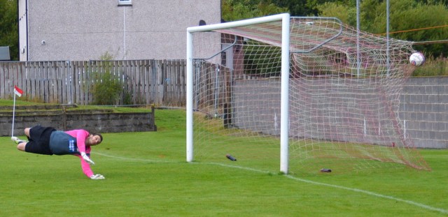 Darren's shot bulges the net
